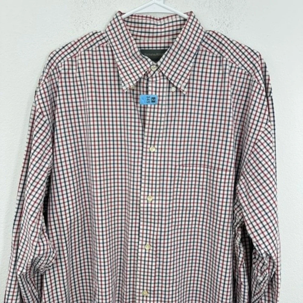 Banana Republic Men's Button Down Shirt Long Sleeve Checkered Plaid Classic Fall